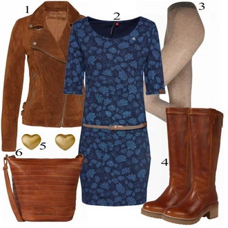 Outfit s Bota Kozačka Bullboxer "Ragwear šaty"