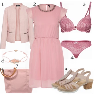 Outfit s Béžová Šaty VERO MODA "Rose Look"
