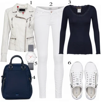 Outfit s Šedá Kožené Bund Oakwood "Rosemunde Košile"