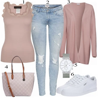 Hedvábí Outfit s Růžová/Fialová Krajkový Top/Pletený top/Pletené tričko/Krajkované tričko/Krajkový Top Rosemunde "Rosemunde Top"