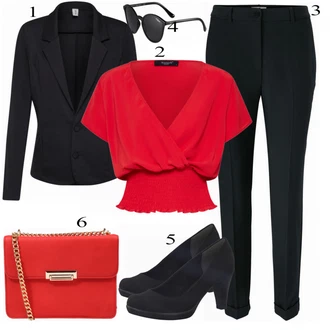 Outfit s Černá Krátké Sako/Blůzové Sako/Blejzrové Bund/Kožená Pánská Bund/Pletený Sako/Kožená bunda pro muže/Teplákový blejzr Soyaconcept "SISTERS POINT"