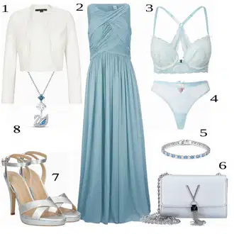 Outfit s Bílá/Modrá Kalhotky HUNKEMÖLLER "Formální Večerní Outfit"
