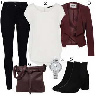 Outfity pro práci Plnější Postavou s Bílá/Krémová/Šedá Tunika/Tričko & Top Móda Pro Plnoštíhlé/Halenka Móda Pro Plnoštíhlou Only "Formální Business Outfit"