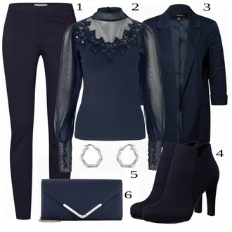 Outfit sa Crna Salonka & Visoki Pet Tamaris "Formalno Poslovno Odijelo"