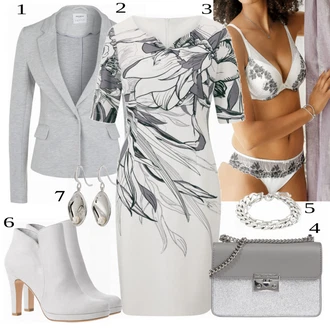 Outfity pro práci s Šedá/Stříbrný/Béžová/Bílá Odlehčovací podprsenka/Kalhotka Formující Kalhotky/Pletená Punčocha/Korselet/Krajkový Body/Brazilské Kalhotky/Tělo bez kostic/Korzetové prádlo Lascana "Formální Business Outfit"