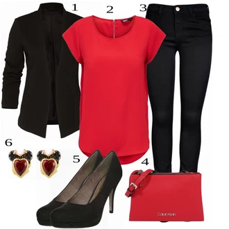 Outfit s Červená Tričko & Top Móda Pro Plnoštíhlé/Halenka Móda Pro Plnoštíhlou/Halenka a Tunika Tunika Only "Vkusný business outfit"