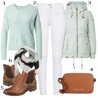 Moderní Outfit s Bílá/Hnědá/Černá Džín s Širokou Nohavicí/Dámské Džíny s Délkou 7/8/Zvonové Džíny/Zkrácené Džíny/Formální Košile/Džíny Culottes/Plisované Džíny Only "Pěkný podzimní Outfit"Look: Styl, Cool, Francouzské, Italský, Námořní, Moderní, Mom, Krásný, Španělské, Western, Old Money, 70tá léta