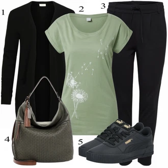 Elegantní Outfit s Tmavě zelená/Tmavě modrá/Černá/Šedá/Béžová Úzká Teniska/Skate Bota/Nízká Teniska Puma "Ulice Styl Outfit"Look: Premium, Streetwear, Unisex, Chytrý příležitostný, Estetika, Klasické, Ležérní, Sportovní, Elegantní