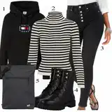 Crne Tommy Hilfiger Čizmice Outfiti image