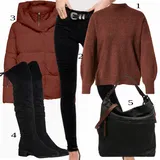 Outfity s červenými pletenými oděvy image