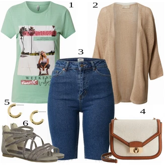 Outfit s Béžová Kardigan S.Oliver "Letní Outfit"