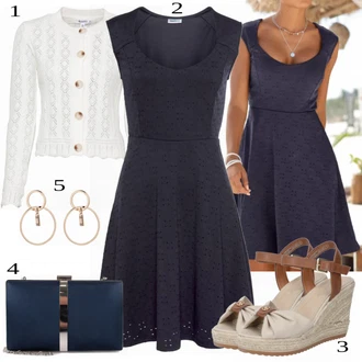 Outfit s Černá/Šedá/Tmavě šedá/Tmavě modrá Šaty s Rozparkem/Občanské šaty/Středověké šaty/Mušelínové šaty/Francouzské šaty/Šaty Ze Síťoviny BEACH TIME "Vkusný letní outfit"