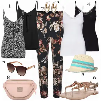 Outfit s Zlatý Letní Bota/Pletený Sandál/Sandál se třpytkami/Páskový Sandál/Sandál S T Páskem About You "Pěkný letní vzhled"