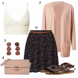 Outfity na zahradní párty Svatební host s Černá/Fialová/Červená About You "Pěkný letní vzhled"