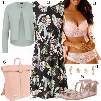 Outfit s Růžová Podprsenka Balconette/Krajkový Set spodního prádla/Podprsenka s kosticemi/Push-Up Podprsenka/Podprsenka Bez Kostic/Měkká podprsenka/Zmenšující Podprsenek/Krajková podprsenka/Podprsenka push-up bez ramínek S.Oliver "Pěkný letní vzhled"