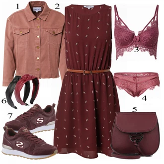 outfit mit Rdeča Obleka About You "Tvoj cool outfit"