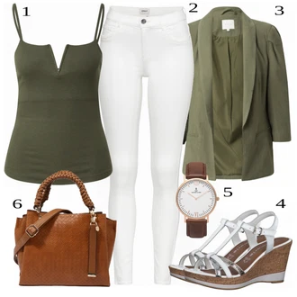 outfit mit Zelena/Črna Top About You "Tvoj cool outfit"