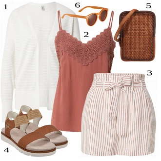 outfit mit Siva/Roza/Bež/Modra Majica VERO MODA "Tvoj cool outfit"