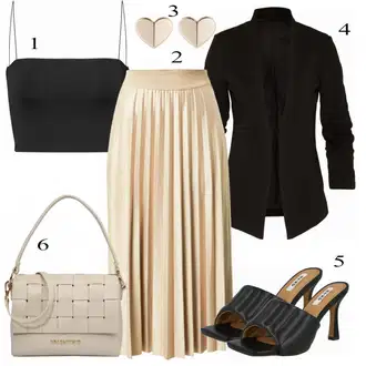 Outfit sa Pink/Bež/Plava Suknja Vila "Tvoj otmjeni outfit"