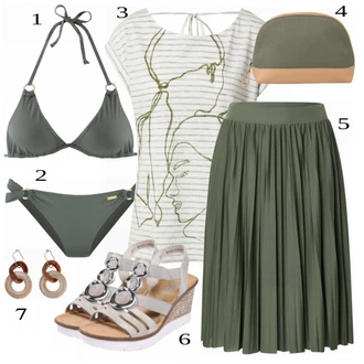 Outfit s Šedá/Světle šedá/Tmavě šedá Plavky Micro Bikini/Top bikin s vysokým výstřihem/Formující tankini/Plavky Halterneck/Bikiny kalhotky/Bikin/Bandeau Bikin/Tankiny bandeau/Balconette-bikini Lascana "Hezký letní vzhled"