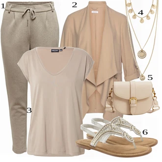 outfit mit Roza/Bež/Modra Nakit Pilgrim "Tvoj cool outfit"