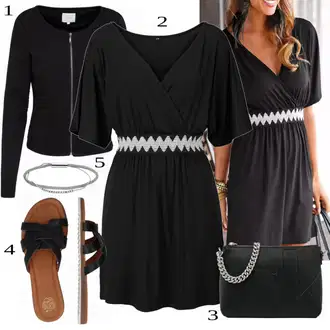 Outfit s Černá Svetrové Šaty/Zimní Šaty Zimní Pletené Šaty Lascana "Hezký letní vzhled"