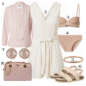 Outfit s Bílá/Šedá Overall About You "Letní oblečení"