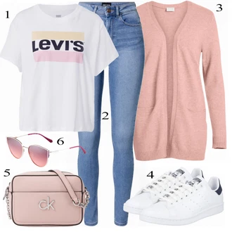 outfit mit Bela Čevlj Superga Adidas Originals "Tvoj udobni outfit"