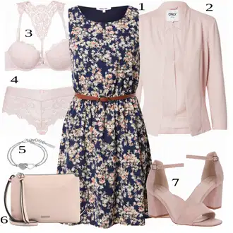 Outfity na zahradní párty Svatební host s Růžová Krajkový Body/Krajková podprsenka/Krajkový set spodního prádla Lascana "Lehký outfit"