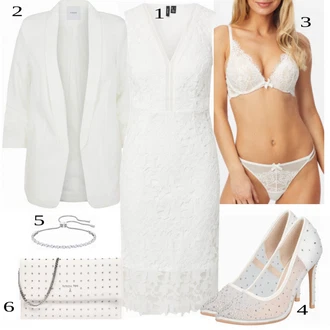 Outfit s Bílá Šaty VERO MODA "Klasické vzhledy"