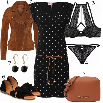 Ležérní outfity 60. Let s Černá Visací Pilgrim "Pěkný Ležérní outfit"Look: Styl, 20 léta, 60. Let, Elegantní, Francouzské, Old Money, Unisex, Retro, 80tá léta