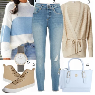 Outfit s Šedá Pletený Oděv Lascana "Pěkný Ležérní Outfit"