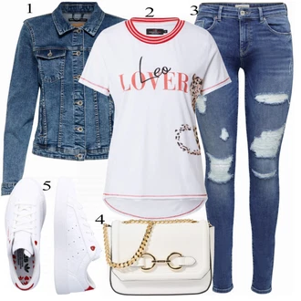 outfit mit Modra/Turkizna Denim Jakna Only "Tvoja elegantna obleka"