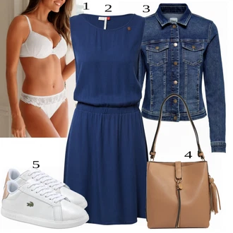 Outfit s Modrá/Tmavě modrá/Světle modrá Vintage Bund/Krátké Džínové Bundičky/Džínové Bund Only "Cool každodenní outfit"