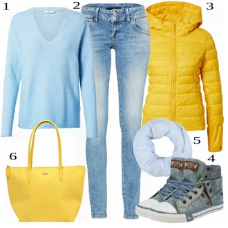 Outfit sa Žuta Traper Jakna Only "Lijepa proljetna odjeća"