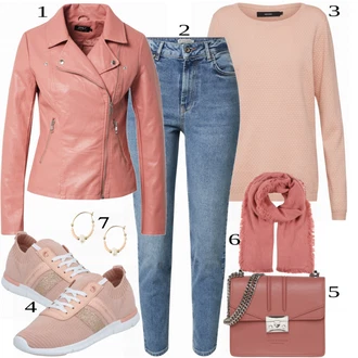 outfit mit Bež Pletenina VERO MODA "Lepa pomladna obleka"