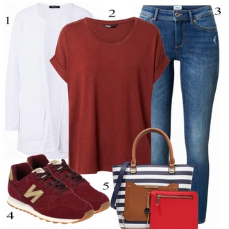 Outfit sa Crvena Tenisica New Balance "Lijepa proljetna odjeća"