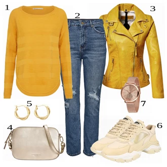 outfit mit Rumena/Oranžna Pletenina Only "Tvoj modni izgled"