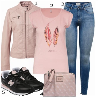 Outfit sa Crna Tenisica New Balance "Lijepa proljetna odjeća"