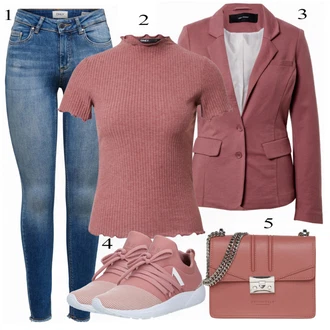 Outfit s Růžová/Zlatý/Fialová Sport Běžecká bota/Běžecká bota/Gymnastická bota/Bota na fitness/Tréninková bota Arkk Copenhagen "Pěkný jarní outfit"