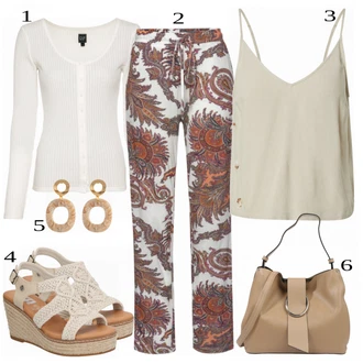 Outfit s Hnědá Kalhoty Veľké Veľkosti/Dětská hračka/Dlouhé Šaty/Dlouhý Zimní Kabát/Dlouhá tylová sukně Lascana "Módní letní vzhled"