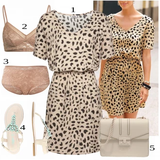 outfit mit Bež Obleka Buffalo, Siva Sandali Buffalo "Tvoj cool outfit"