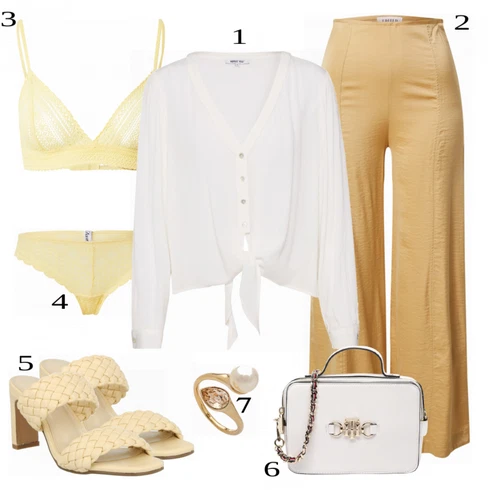 Kombinace Satén Žlutá/Khaki/Oranžová/Hnědá Rozšířená Kalhoty/Palazzo Kalhoty/Slinky Kalhoty/Široká Kalhoty/Kalhoty se Štěrbinou Edited