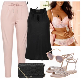 Cool Outfit s Růžová Jogger Kalhoty/Mrkvová Kalhoty/Ležérní Kalhoty/Navlékací Kalhoty/Žerzejová Kalhoty/Teplák/Mušelínové kalhoty/Sportovní kalhoty střední délky Only "Letní styl pro každodenní nošení"Look: Emo, Venkovní, Old Money, Ležérní, Cool, Krásný
