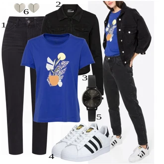 Outfit sa Crna Traper Jakna Noisy may "Tvoj otmjeni outfit"