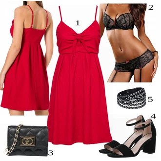 Vysoké Podpatky Outfit s Černá/Béžová Sandál Na Podpatku/Přezková bota/Podpatek na klínku/Platform Sandal/Sandály na hřídeli/Semiortopedická bota About You "Lehký outfit"