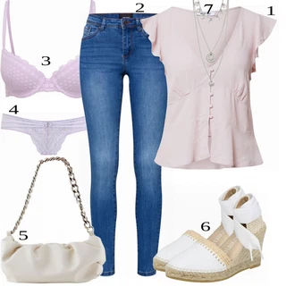 Outfit s Fialová/Lilové barvy/Růžová Kalhotka Brazilské Kalhotky/Průsvitná Kalhotka/Tanga/Klasické Kalhotky/Spodní Kalhotky/Průhledná Kalhotka Lascana "Lehký outfit"