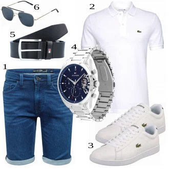 outfit mit Bela Polo majica Lacoste "Priložnostna oblačila"