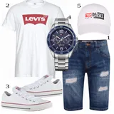 Modra Kratke hlače outfiti za dame image