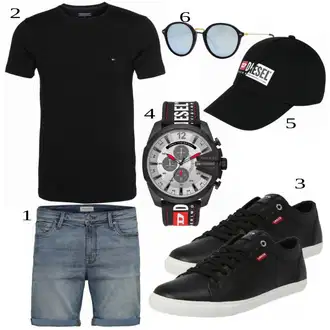 outfit mit Dodatek Diesel, Črna Klobuček Diesel "Priložnostna oblačila"